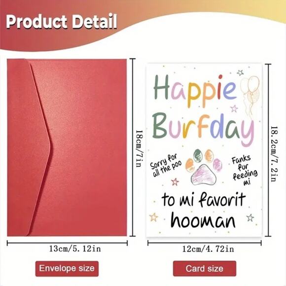 Birthday Funny Card from your Pet - 4.72" x 5.12" - Picture 5 of 5